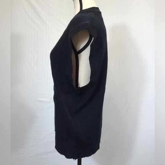 80s Vintage Options Womens Cable Knit Sweater Vest Size XL Sleeveless Button Up - Picture 6 of 16